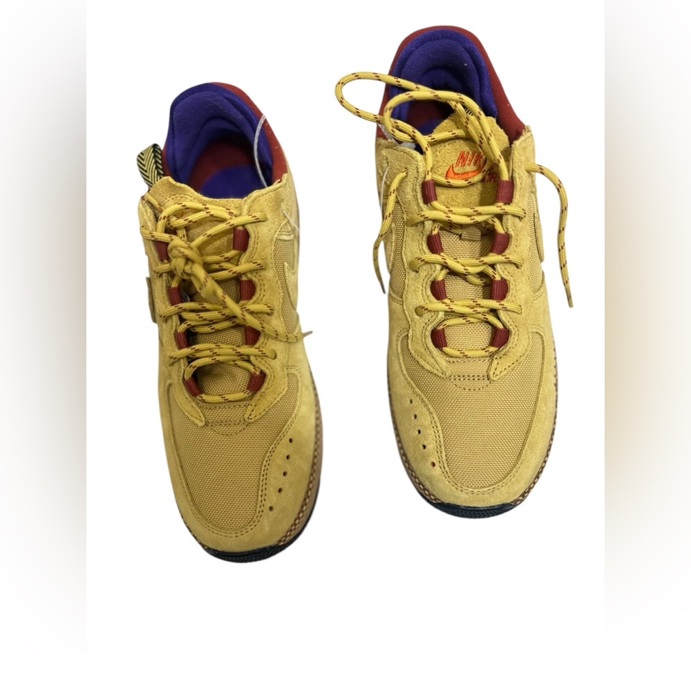 Nike Womens Air Force 1 Wild Low FB2348-700 Wheat Gold Suede Sneaker Sz 7.5 NWOB